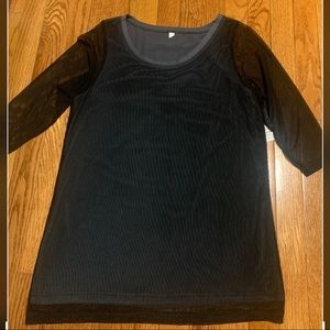 Black mesh long sleeve blouse!